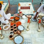 Przygotowania do Ganga Aarti